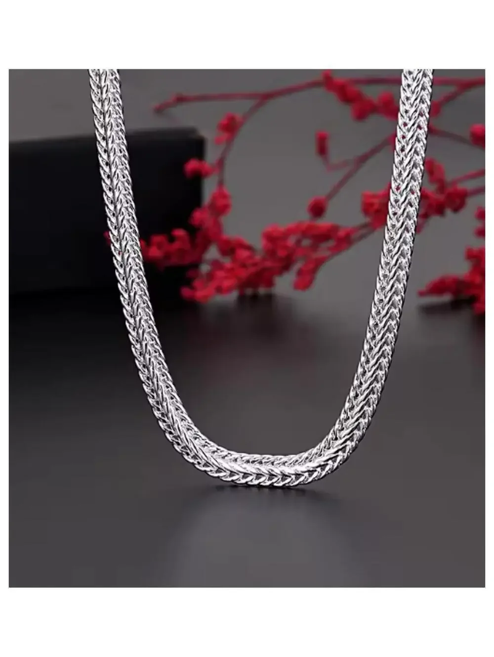 Woven snake chain Necklace - Silver - 5mm / 20